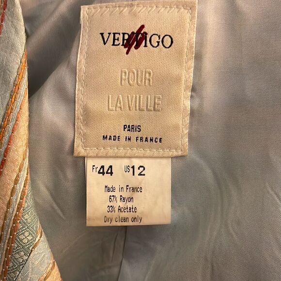 Vertigo Paris Pour La Ville Suit, 2-Piece Set, Jacket and Skirt, Size 12 🇫🇷 - Picture 9 of 11